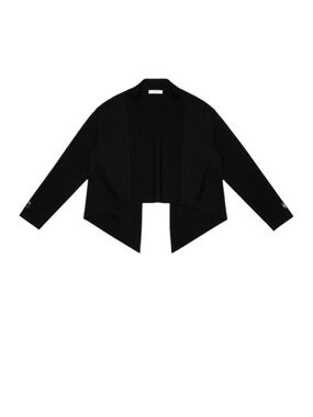 Max Mara Black Shrug Open Front Cropped Long Sleeve Size XL